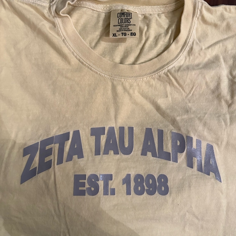 Zeta Tau Alpha (ZTA) long sleeve shirt.